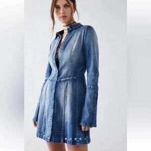 NWOT Free People Thea Denim Mini Dress